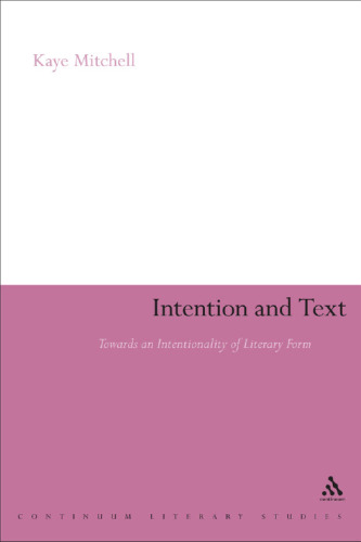 Intention and text : towards an intentionality of literary form