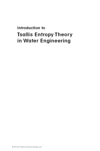 Introduction to Tsallis entropy theory in water engineering