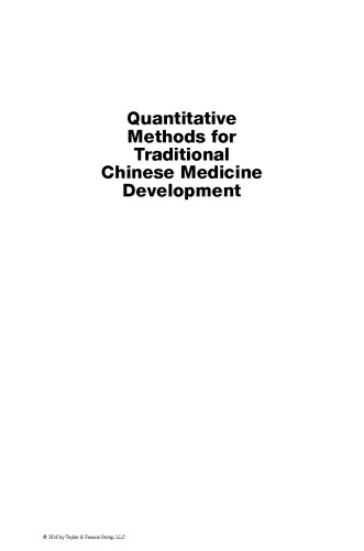 Quantitative methods for traditional Chinese medicine development