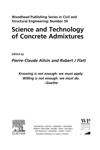 Science and technology of concrete admixtures