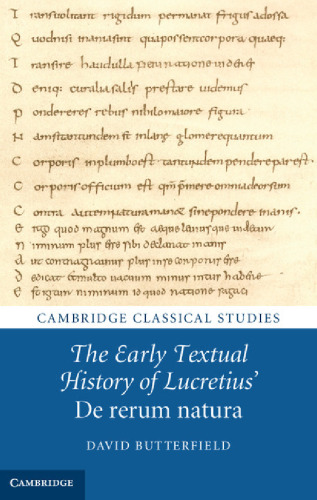 The early textual history of Lucretius' "De rerum natura"