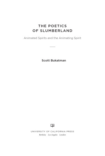 The poetics of Slumberland : animated spirits and the animating spirit