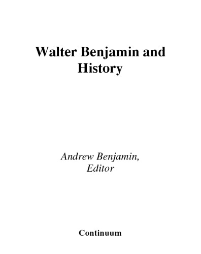 Walter Benjamin and History