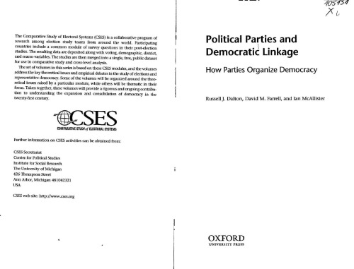 Political Parties and Democratic Linkage: How Parties Organize Democracy