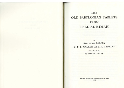 The Old Babylonian Tablets from Tell al Rimah