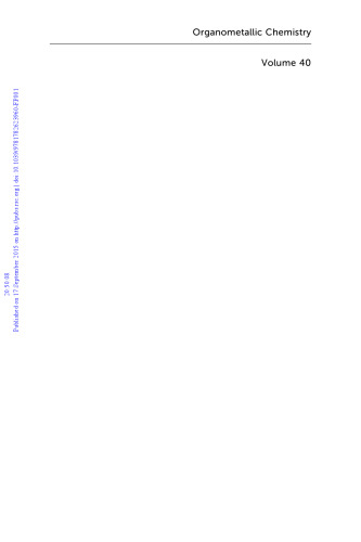 Organometallic Chemistry: Volume 40