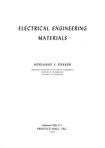 Electrical Engineering Materials