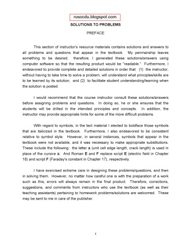 SOLUCIONARIO:  Introduccion a la ciencia e ingenieria de los materiales