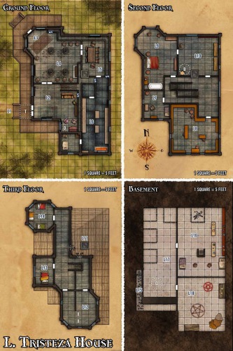 Pathfinder Module: Tears at Bitter Manor Maps