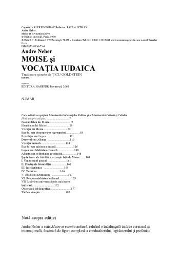 Moise şi vocaţia iudaică