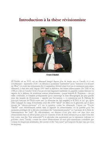 Introduction à la thèse révisionniste