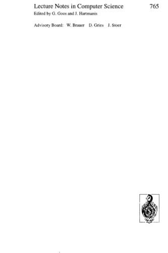 Advances in Cryptology — EUROCRYPT ’93: Workshop on the Theory and Application of Cryptographic Techniques Lofthus, Norway, May 23–27, 1993 Proceedings