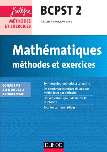 Mathématiques - Méthodes et Exercices BCSPT 2e année