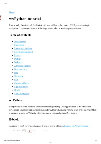 wxPython tutorial zetcode