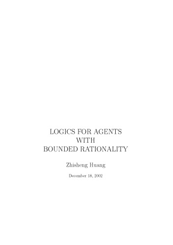 Logics for Agents with Bounded Rationality [PhD Thesis]