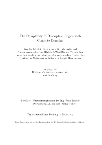 Complexity of Description Logics with Concrete Domains [PhD Thesis]