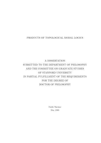 Products of Topological Modal Logics [PhD Thesis]