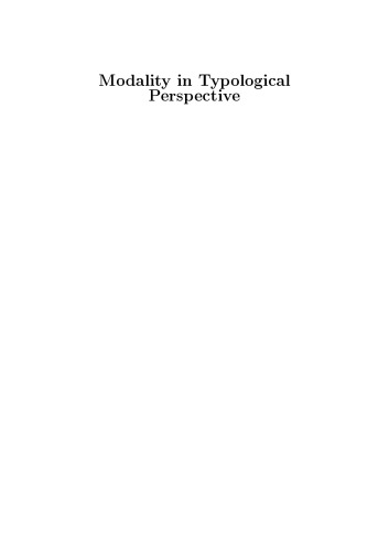 Modality in Typological Perspective [PhD Thesis]