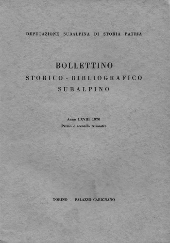Bollettino storico-bibliografico subalpino