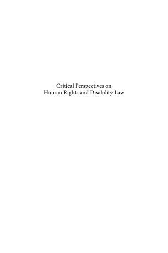 Critical Perspectives on Human Rights and Disability Law