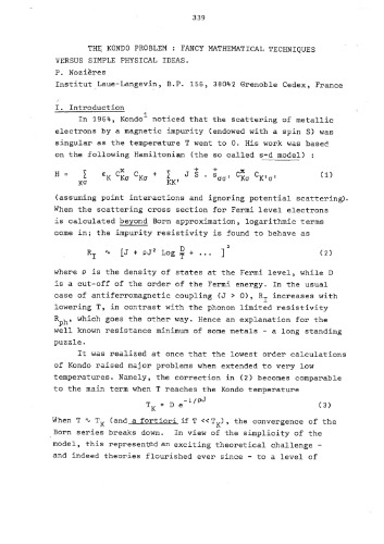 The Kondo Problem: Fancy mathematical techniques versus simple physical ideas