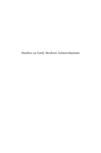 Studies on Early Modern Aristotelianism