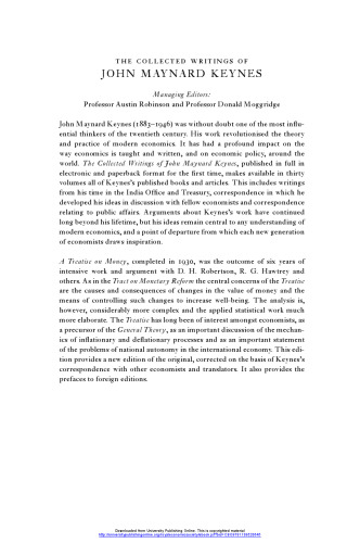 A Treatise on Money: The Pure Theory of Money