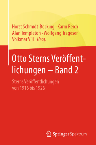 Otto Sterns Veröffentlichungen - Band 2: Sterns Veröffentlichungen von 1916 bis 1926