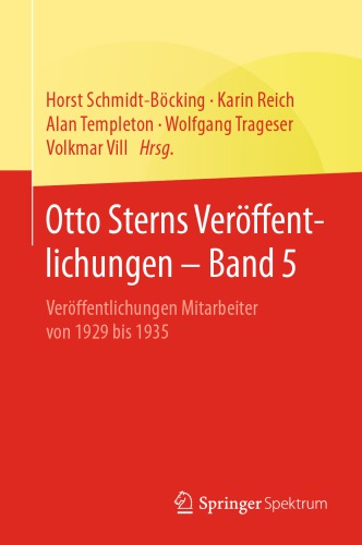 Otto Sterns Veröffentlichungen - Band 5: Veröffentlichungen Mitarbeiter von 1929 bis 1935