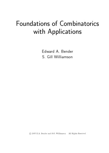 Foundations of combinatorics with applications