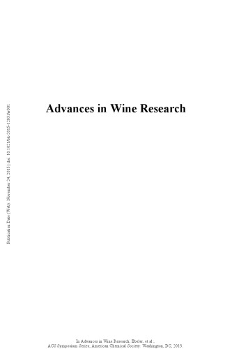 Advances in wine research