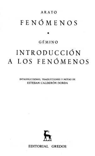 Fenomenos / Phenomena: Introduccion a Los Fenomenos