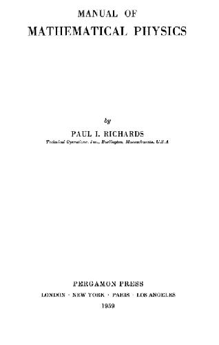 Manual of Mathematical Physics 