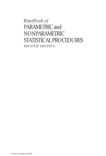 Handbook of Parametric and Nonparametric Statistical Procedures