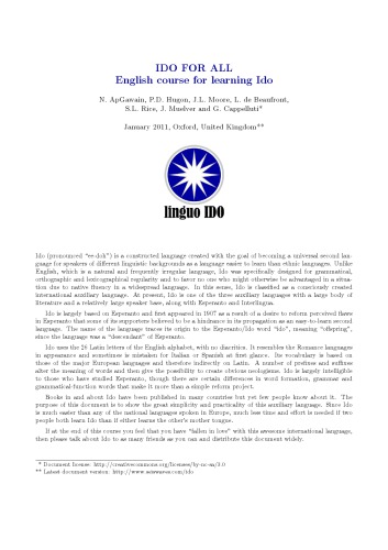 Ido for all: English course for learning Ido