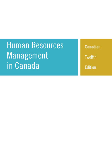 Human Resources Management in Canada