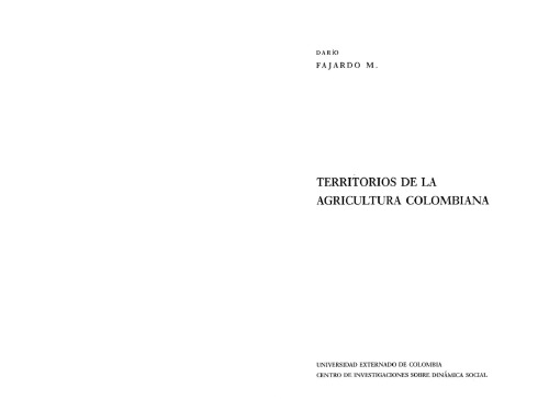 Territorios de la agricultura colombiana
