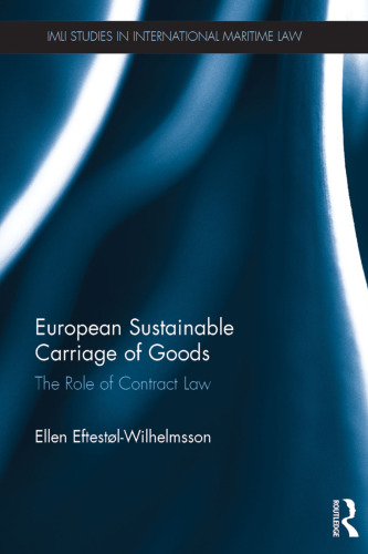 European Sustainable Carriage of Goods: The Role of Contract Law