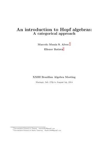 An introduction to Hopf algebras: A categorical approach