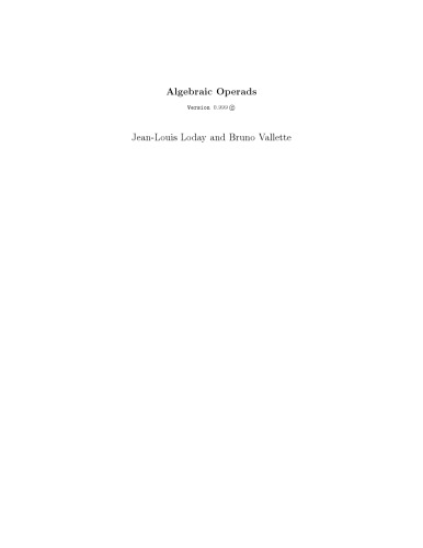 Algebraic Operads [draft]