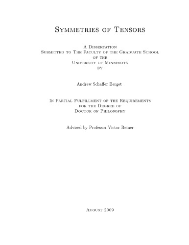 Symmetries of Tensors [PhD diss.]