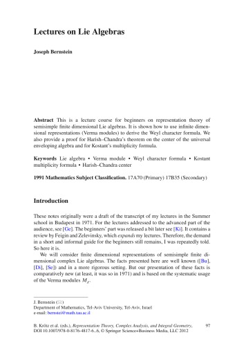 Lectures on Lie Algebras