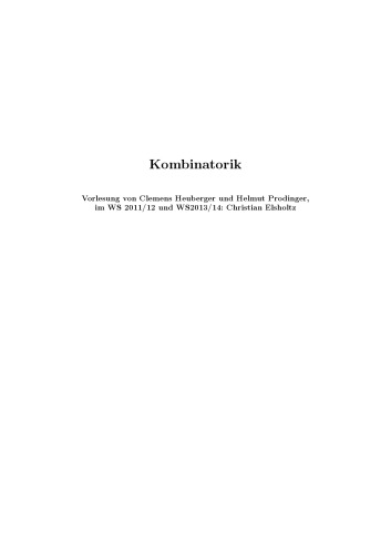 Kombinatorik [Lecture notes]