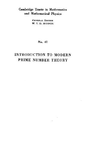 Introduction to Modern Prime Number Theory