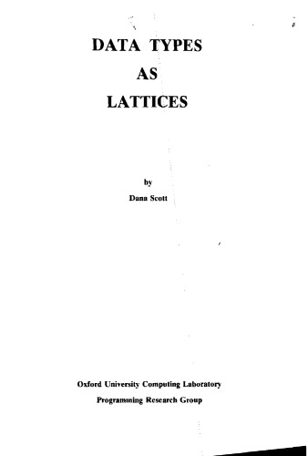 Data Types as Lattices