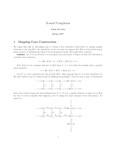 Koszul Complexes (version 22 Feb 2007)