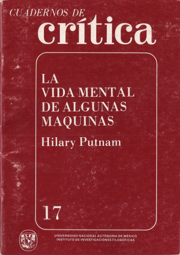 Cuadernos de Critica. La vida mental de algunas máquinas