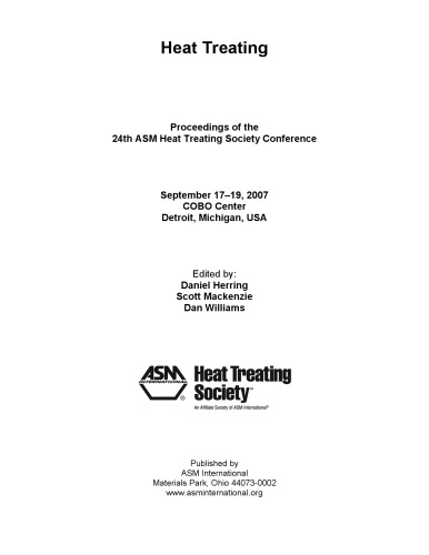 Heat Treating : Proceedings of the 24th ASM Heat Treating Society Conference