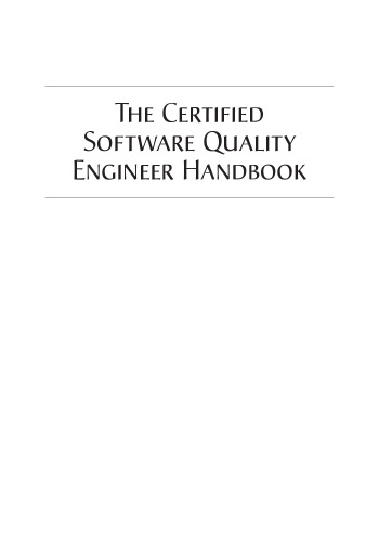 The Certified Software Quality Engineer Handbook