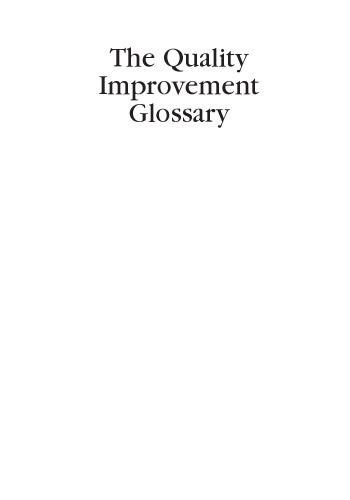 The Quality Improvement Glossary